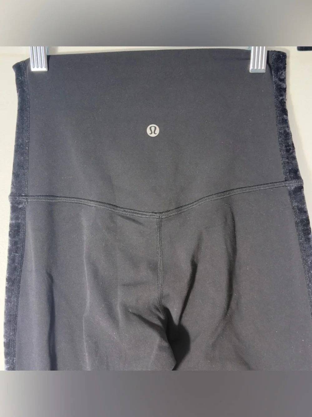 lululemon athletica Black Leggings with Velvet Side Panel